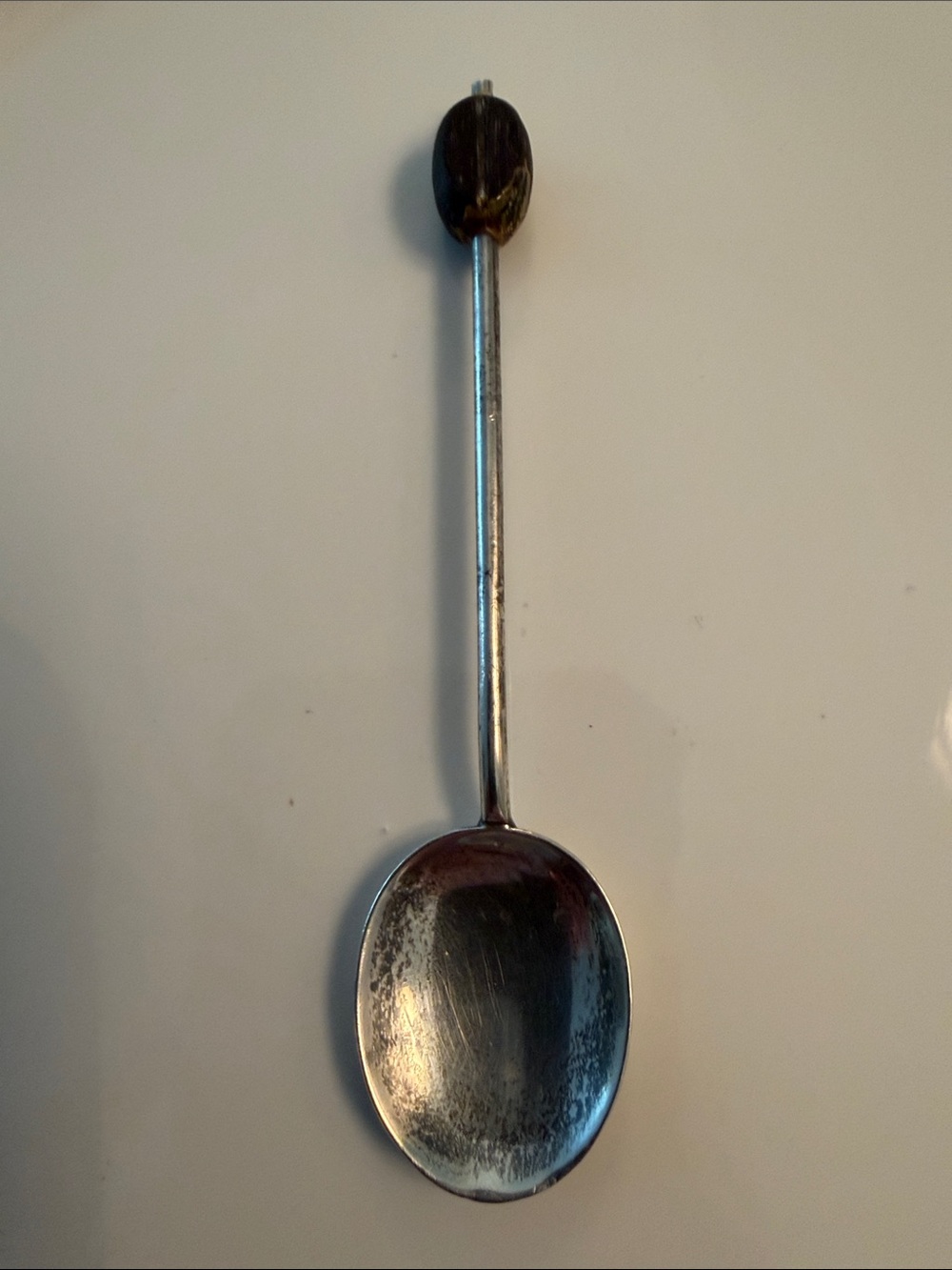 Vintage Silver Sterling Plate Coffee Bean Sugar Spoon